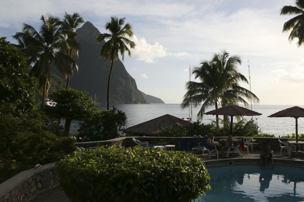 Hummingbird Resort with its beautiful view of the pitons